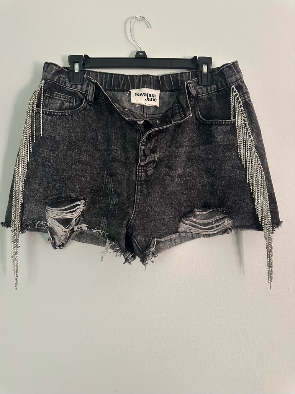 Savanna Jane Black Washed Denim Jacket with Button Front